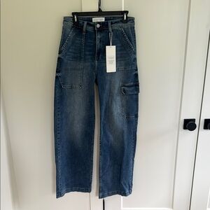 Risen Jeans Dark Wash Cargo Pants